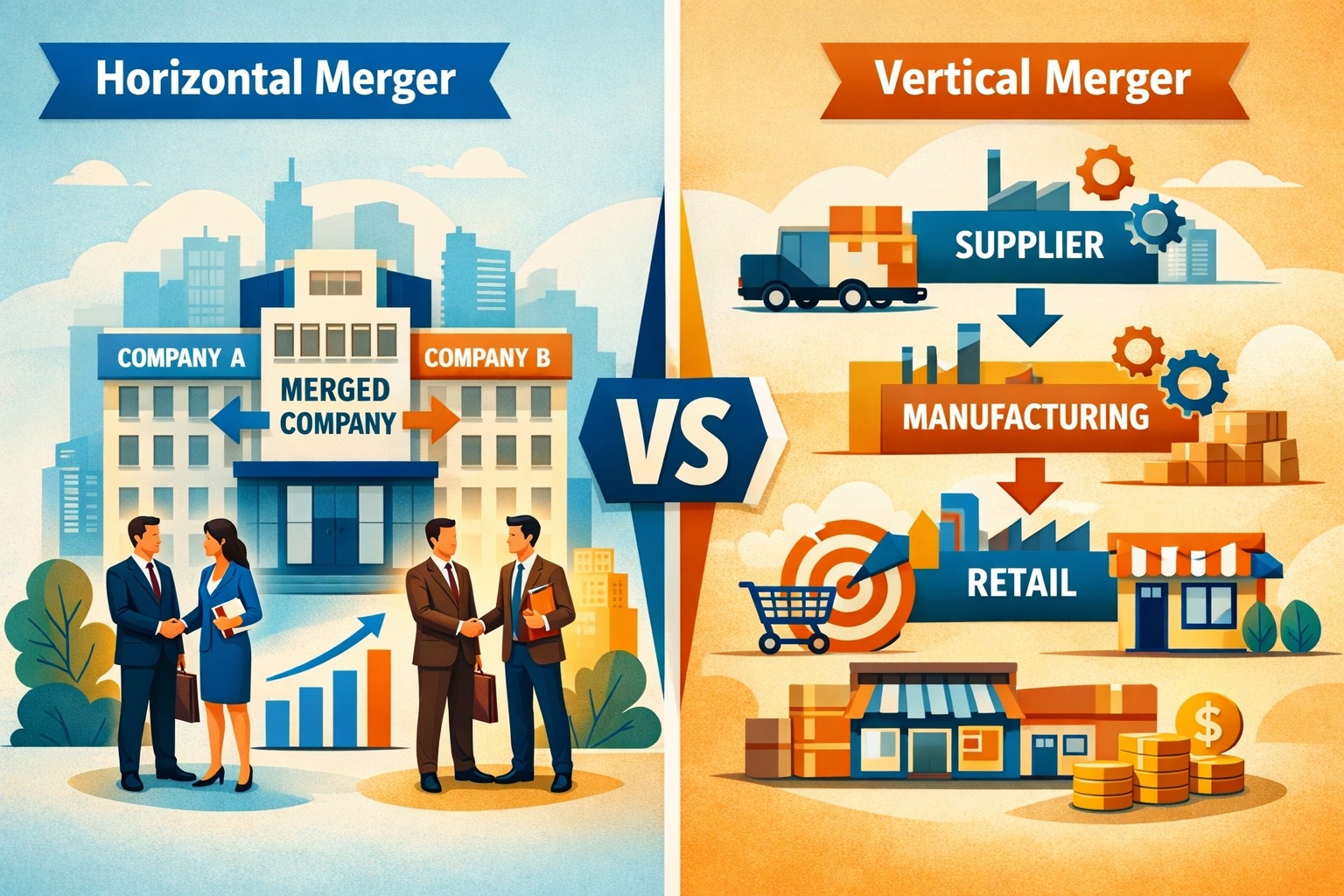 Horizontal vs Vertical Mergers: A Comparative Analysis